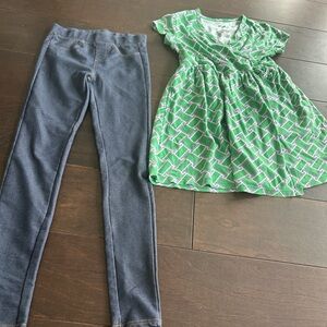 Vigoss Gray Girls Denim-Look Skirt with Gold Stitching